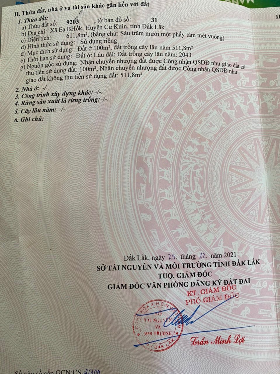 Bán đất ngay uỷ ban xa Eabhok huyện Cukuin